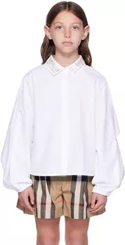 Детская белая рубашка-накидка Burberry