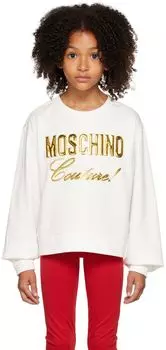 Детская белая толстовка \Couture\"" Moschino