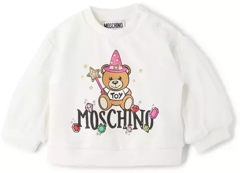 Детская белая толстовка с принтом феи и рукавами из тюля Moschino