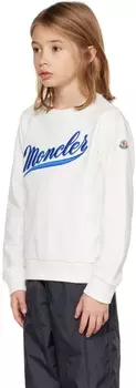 Детская белая толстовка с вышивкой Moncler Enfant