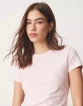 Детская бесшовная заправляющаяся футболка с короткими рукавами розового цвета Abercrombie & Fitch