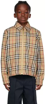 Детская бежевая куртка Харрингтон Burberry