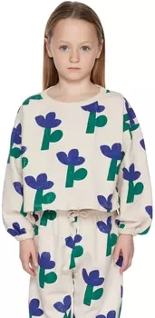 Детская бежевая толстовка с морским цветком Bobo Choses