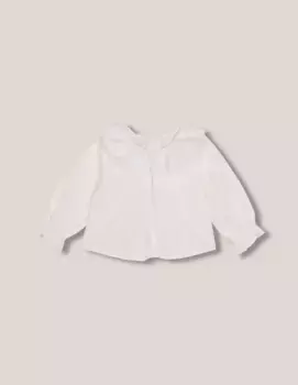Детская блузка Dobby со складкой по центру Gocco, белый