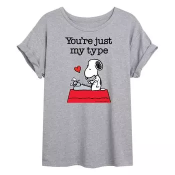 Детская большая футболка Peanuts Snoopy "Just My Type" ко Дню святого Валентина Licensed Character