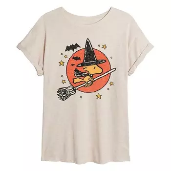 Детская большая футболка Peanuts Woodstock Witch Halloween Licensed Character, бежевый