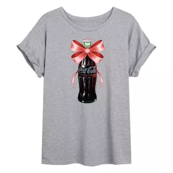 Детская большая футболка с бантом в форме бутылки Coca-Cola Licensed Character, цвет Heather Gray