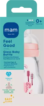Детская бутылочка из стекла Feel Good матовая розовая с рождения 170 мл 1 шт. MAM