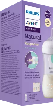 Детская бутылочка Natural Response белый/мишка с рождения 260мл 1 шт. Philips