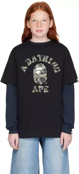 Детская черная футболка 1st Camo College BAPE
