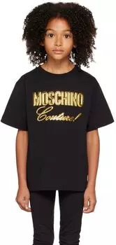 Детская черная футболка \Couture\"" Moschino