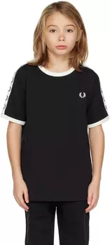 Детская черная футболка Ringer с тесьмой Fred Perry