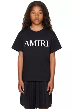 Детская черная футболка с логотипом «AMIRI»