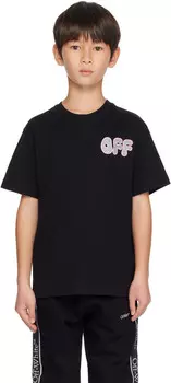 Детская черная футболка с принтом «Стрела» Off-White