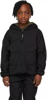 Детская черная куртка с очками Cr-L C.P. Company Kids