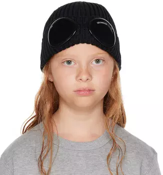 Детская черная шапка Goggle Beanie C.P. Company Kids