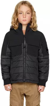 Детская черная смешанная куртка Shell-R C.P. Company Kids