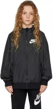 Детская черная спортивная куртка Windrunner Nike