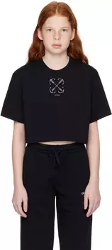 Детская черная свободная футболка Cargo Off-White