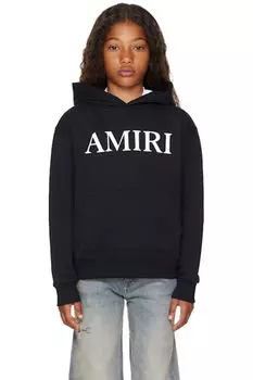 Детская черная толстовка с капюшоном с логотипом «AMIRI»