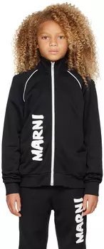 Детская черная толстовка с логотипом Marni