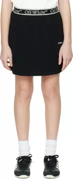 Детская черная юбка с логотипом Bookish Off-White