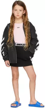 Детская черная юбка с поясом и логотипом Off-White