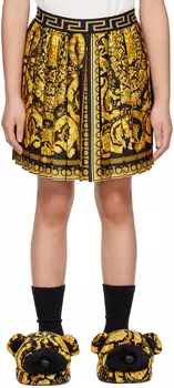 Детская черная юбка в стиле барокко Versace