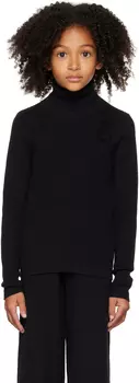Детская черная водолазка с логотипом MM6 Maison Margiela