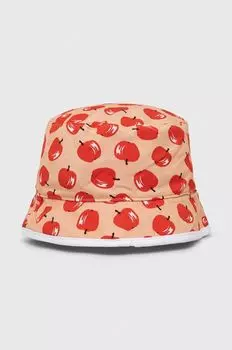 Детская двусторонняя хлопковая шапка United Colors of Benetton, красный