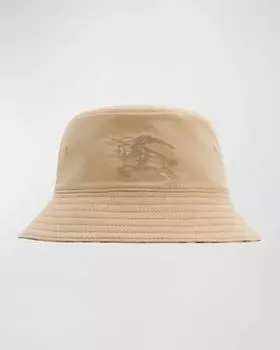 Детская двусторонняя панама в клетку на подкладке Burberry, цвет Sand Check