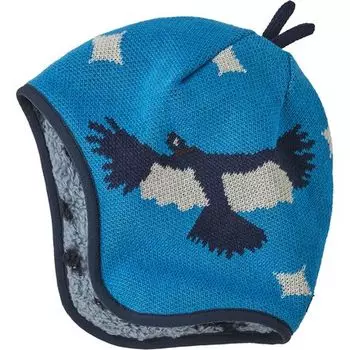 Детская двусторонняя шапочка – для младенцев Patagonia, цвет Guanaco Fiesta: Blue Bird
