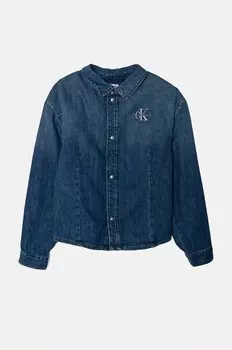 Детская джинсовая рубашка Calvin Klein Jeans, синий