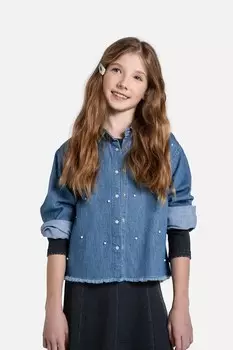 Детская джинсовая рубашка Coccodrillo, синий