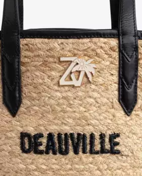 Детская джутовая лумка Baby Beach среднего размера с вышивкой Zadig & Voltaire, черный