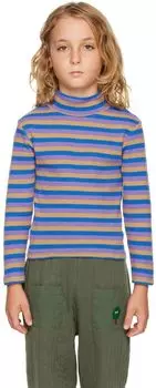 Детская фиолетовая полосатая футболка с длинным рукавом The Campamento
