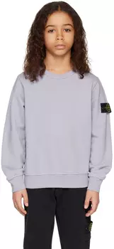 Детская фиолетовая толстовка с круглым вырезом Stone Island Junior