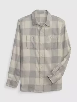 Детская фланелевая рубашка Gap, серый