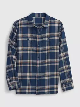 Детская фланелевая рубашка Gap, синий