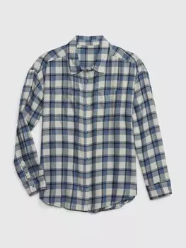 Детская фланелевая рубашка Gap, синий