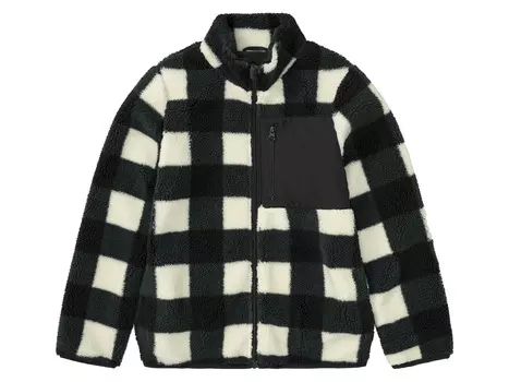 Детская флисовая куртка Peperts! для мальчиков из искусственной овечьей кожи, белый/черный