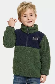 Детская флисовая толстовка GOSIG KIDS HALFZIP Didriksons, зеленый