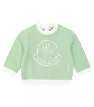 Детская флисовая толстовка Moncler Enfant, зеленый