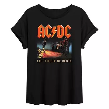 Детская футболка AC/DC с струящимся рисунком "Let There Be Rock" Licensed Character, черный