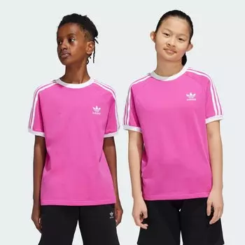 Детская футболка Adicolor с 3 полосками Adidas, цвет Semi Lucid Fuchsia