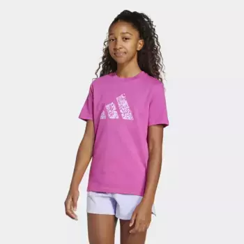 Детская футболка Adidas с анималистичным принтом и принтом, цвет Rosa