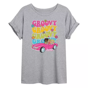 Детская футболка Barbie 70-х годов с ярким струящимся рисунком и рисунком Licensed Character, цвет Heather Gray