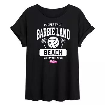Детская футболка Barbie: The Movie Barbie Land с волейбольным рисунком Licensed Character, черный