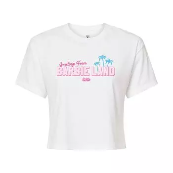 Детская футболка Barbie: The Movie Greetings Barbie Land с графическим рисунком Licensed Character, белый