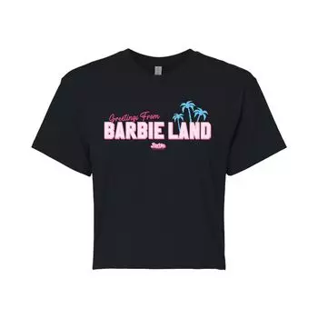 Детская футболка Barbie: The Movie Greetings Barbie Land с графическим рисунком Licensed Character, черный